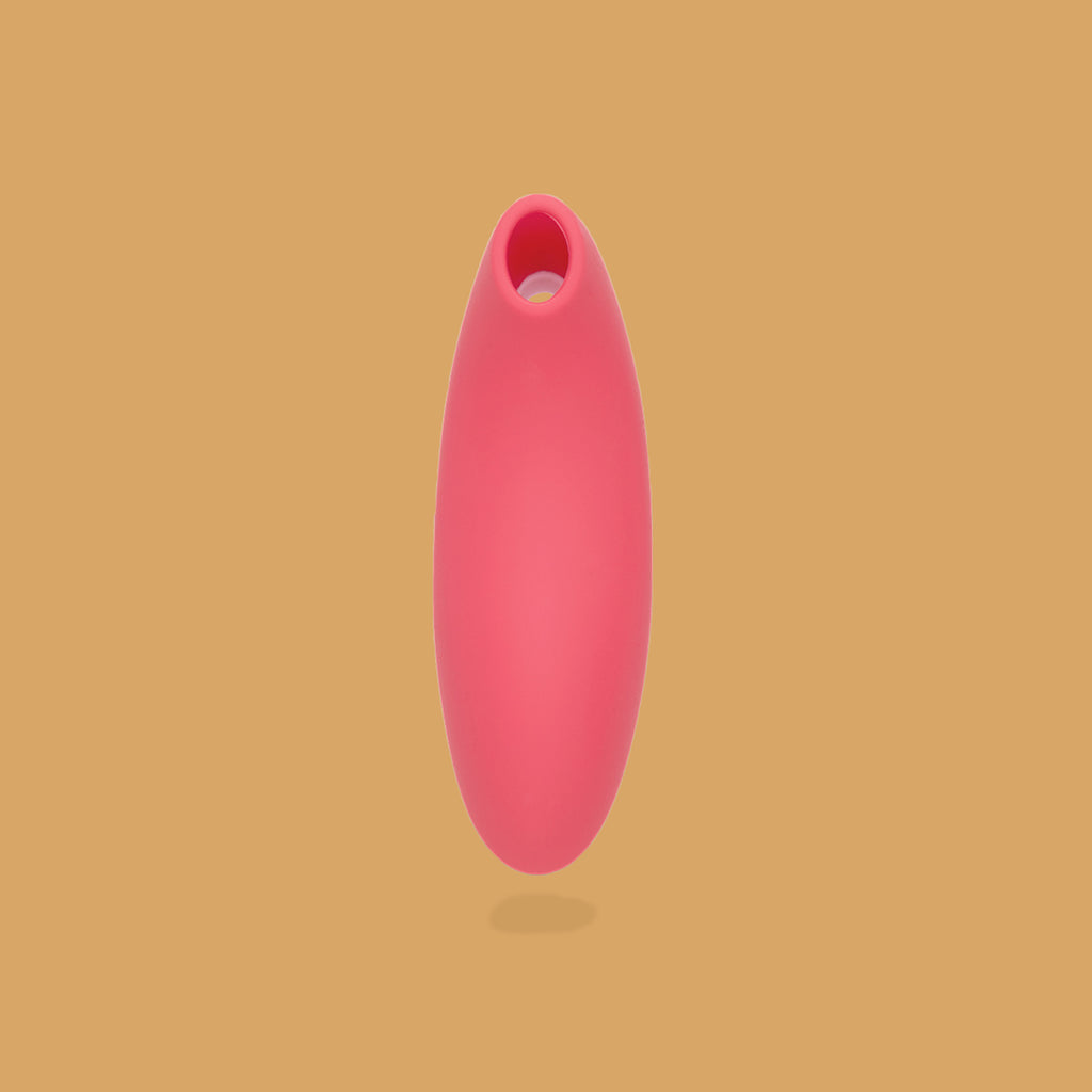 The pink melt by We-Vibe clitoral stimulator. The Melt by We-Vibe is oval shaped. It can be used individually or with couples and is non penetrable supporting individuals with health conditions such as endometriosis, vaginismus. 
