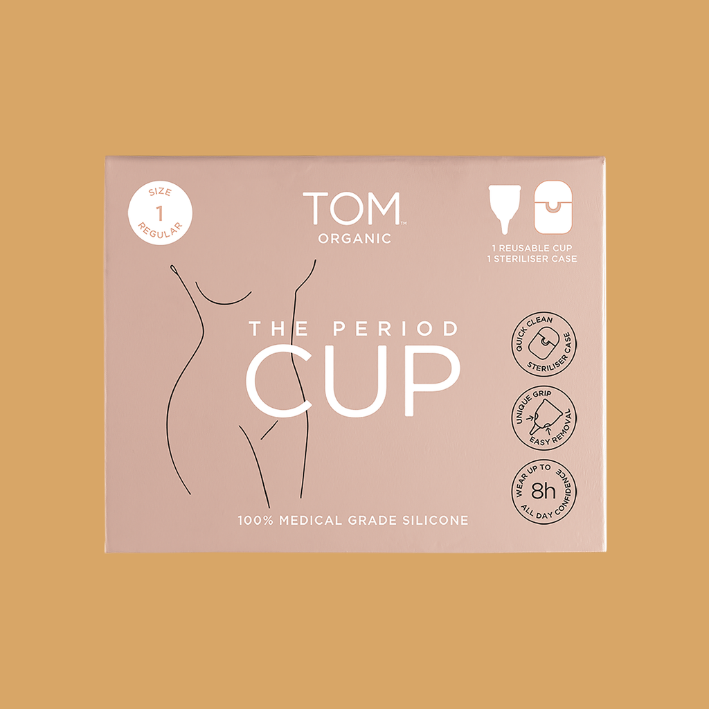 Image of TOM Organic period cup packaging