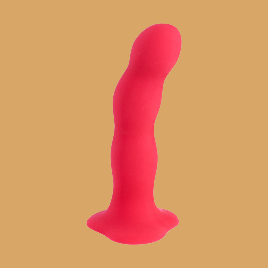 Image of the Bouncer by Fun Factory, Red. The Bouncer is slightly curved. 